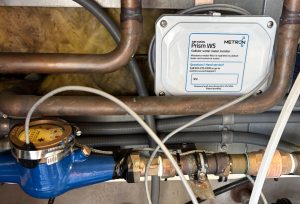Prism WS register installed on an existing mechanical water meter