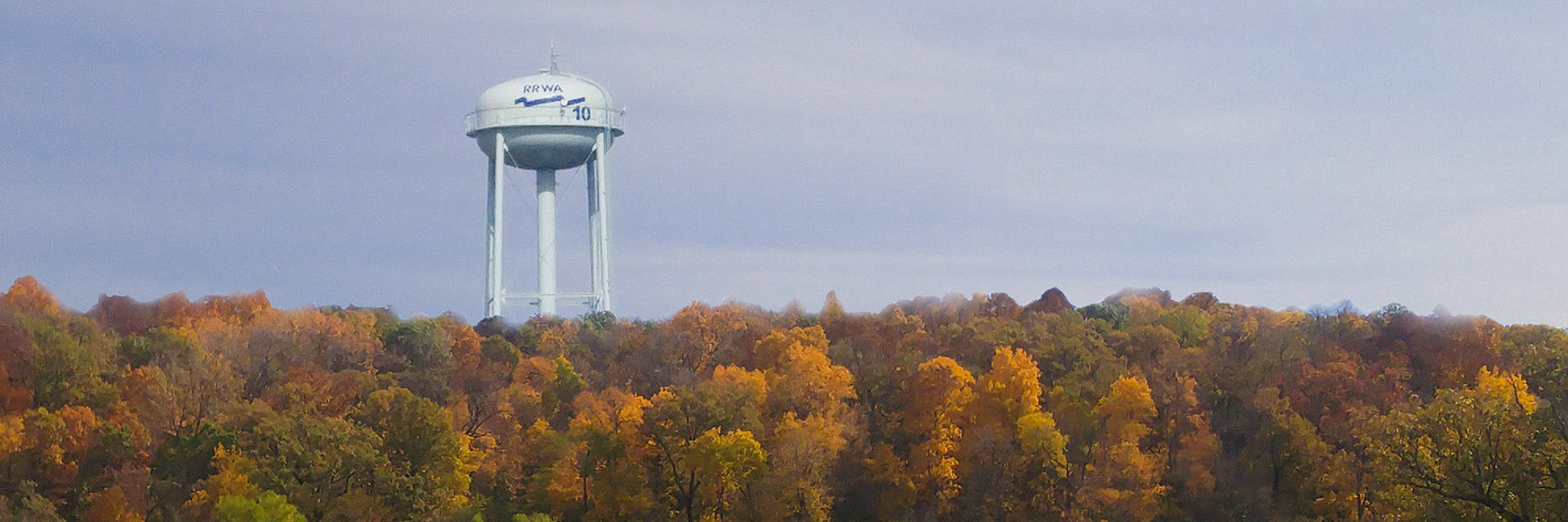 An RRWA water tower in the Fall