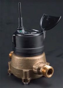 A Metron Prism register installed on a third-party water meter