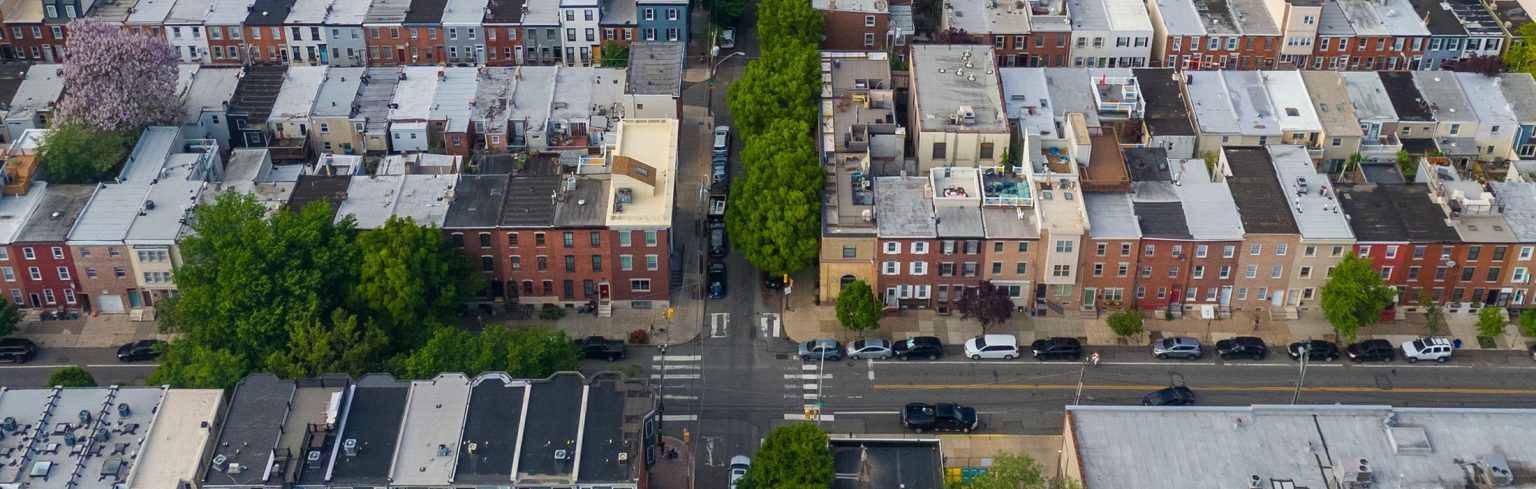 Streets in Philadelphia from the air