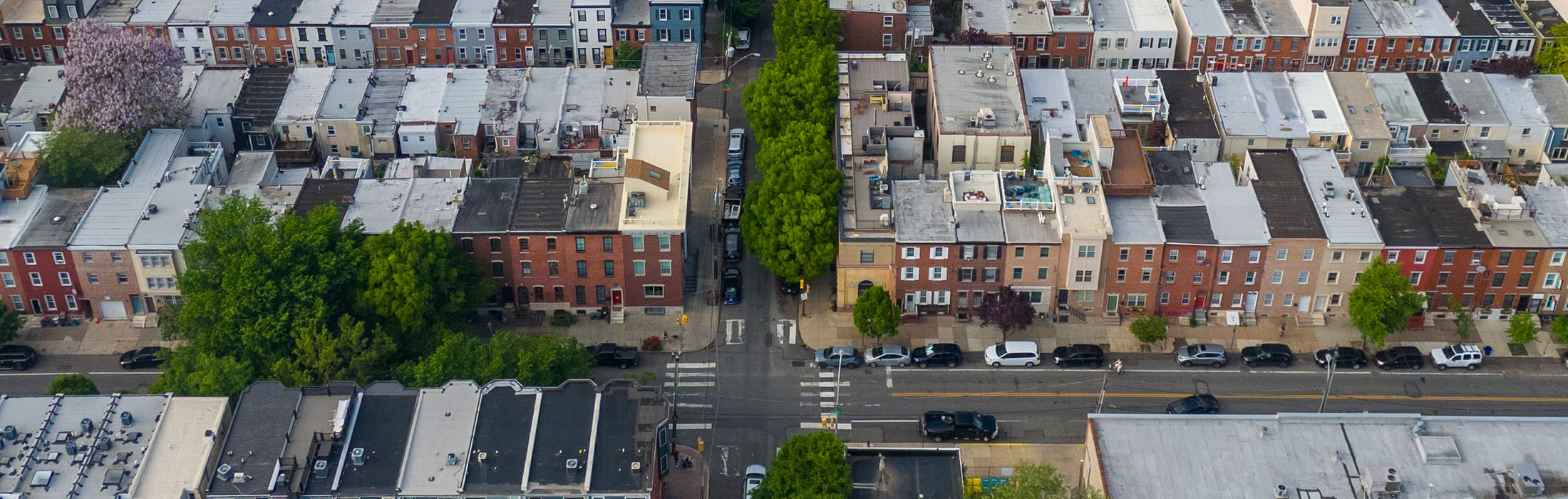Streets in Philadelphia from the air