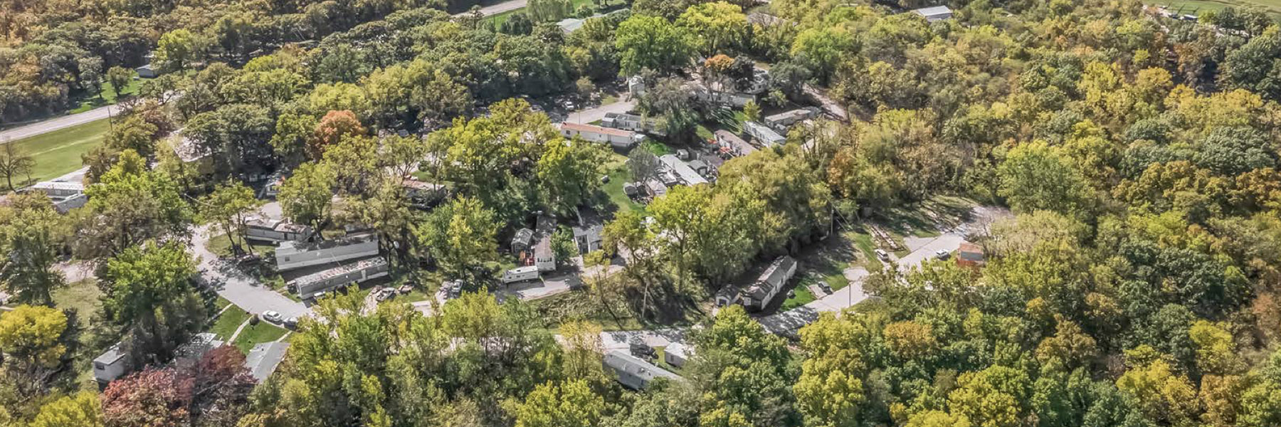 Suncrest's Prairie Village mobile home park viewed from the air